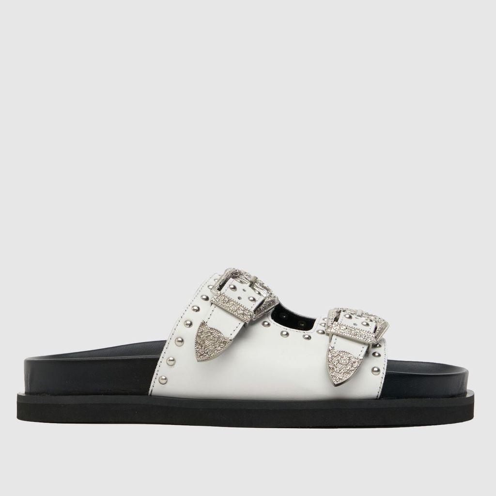 treasure leather studded sandals in white