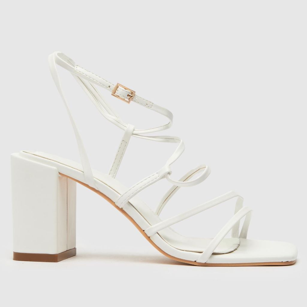 sasha strappy block heel high heels in white