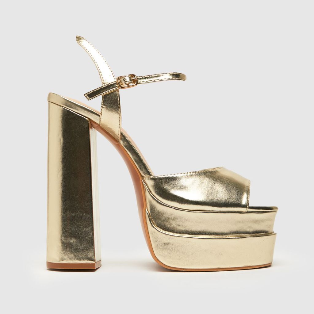 shay platform high heels in gold