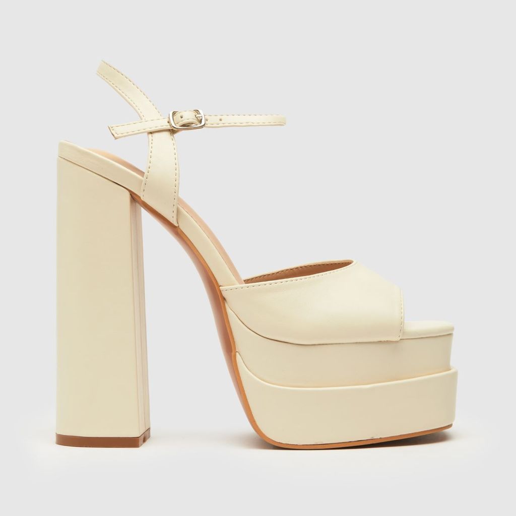 shay platform high heels in white