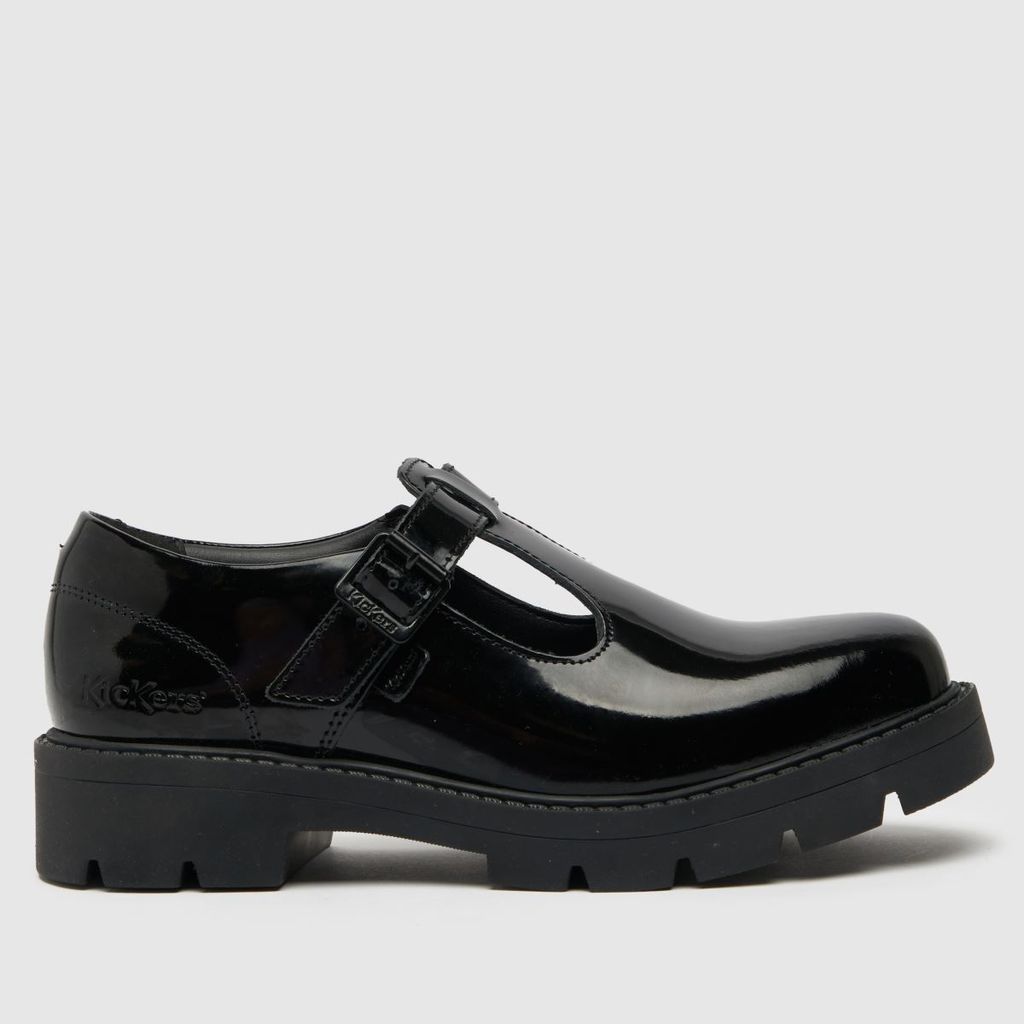 kori t bar patent mono flat shoes in black