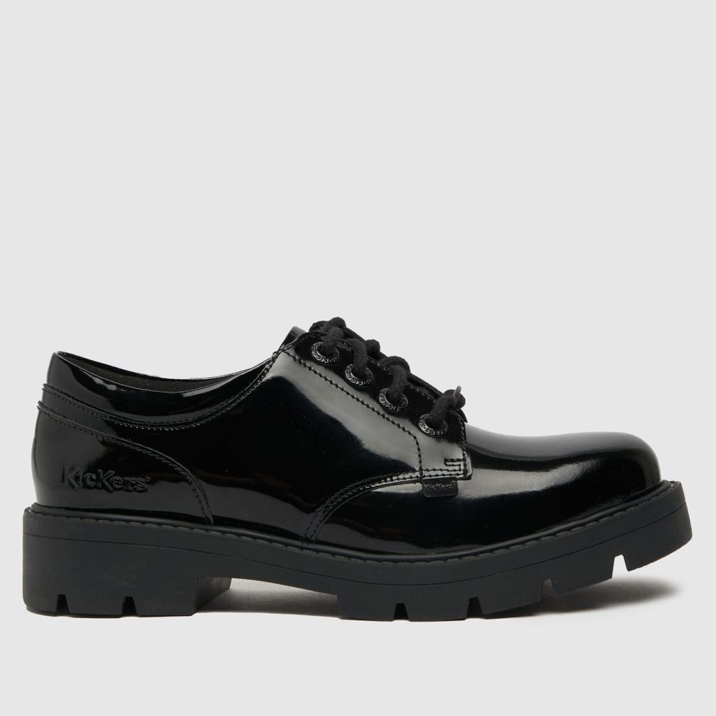 kori derby patent flat shoes in black