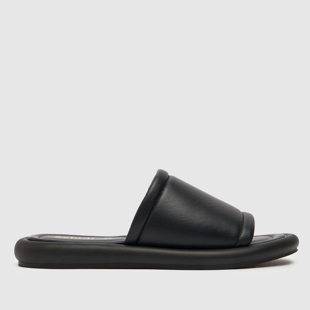 tuscany leather padded mule sandals in black