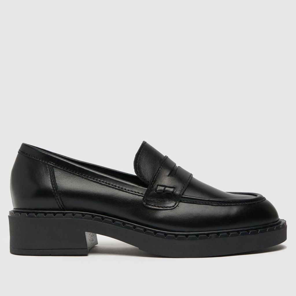 libby leather loafer flat shoes in black