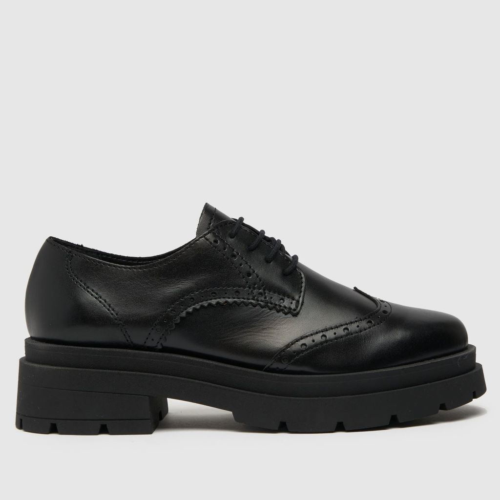 lorin leather brogue lace up flat shoes in black