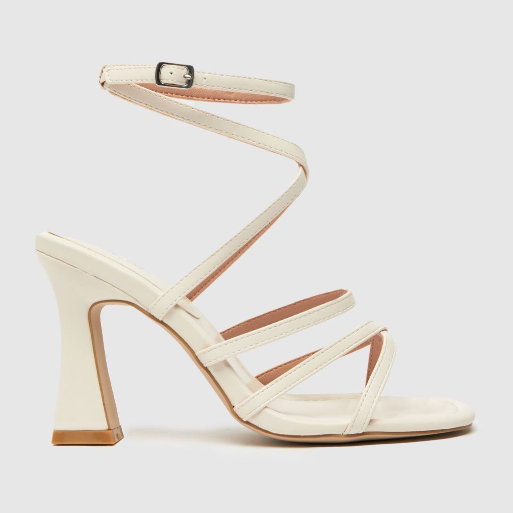 serene flared high heels in white