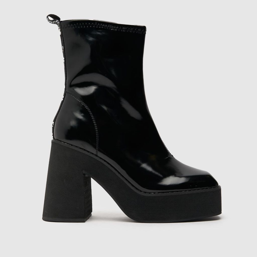 jupe square toe boots in black