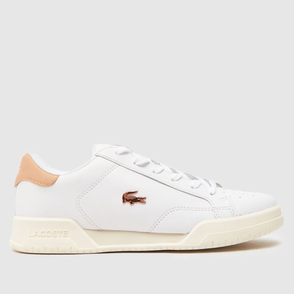 twin serve trainers in white & pink