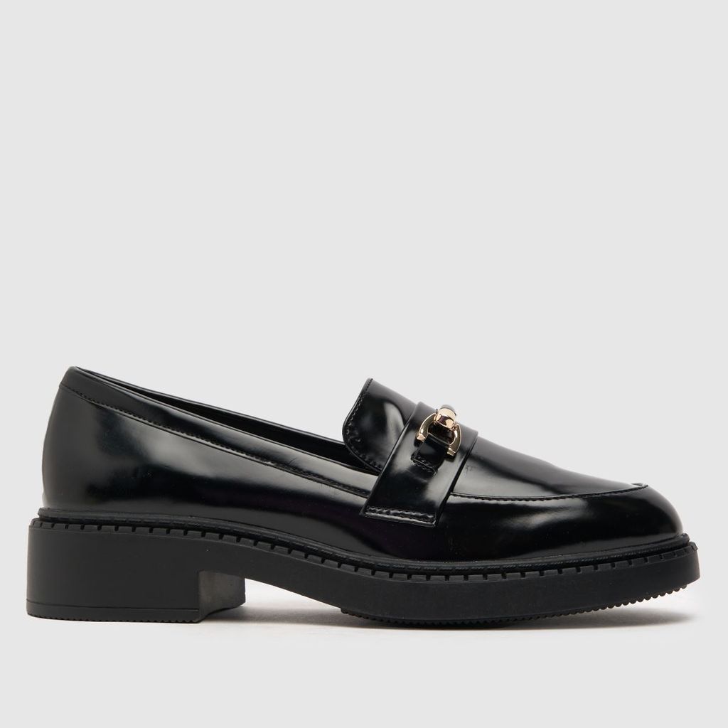 lacey covered snaffle loafer flat shoes in black