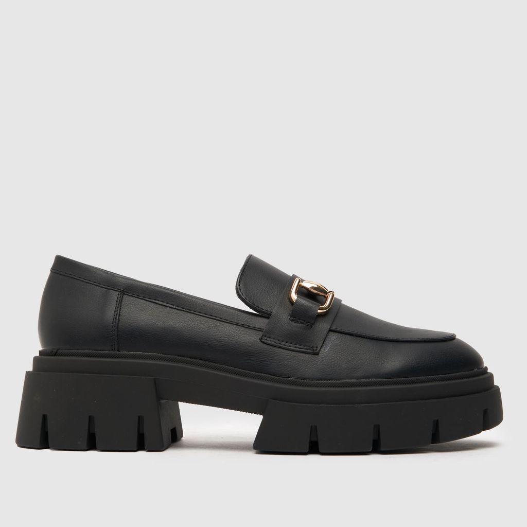 lola chunky snaffle loafer flat shoes in black