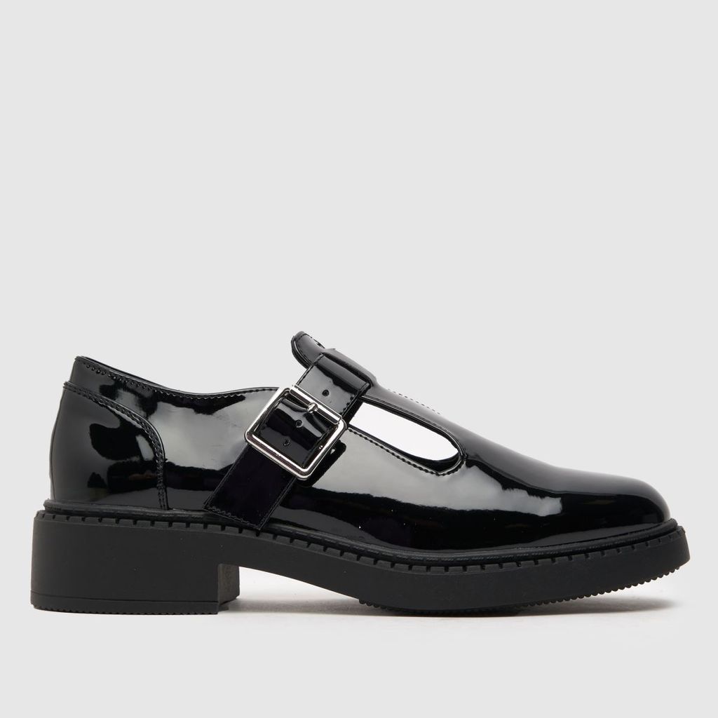 leah patent t-bar flat shoes in black