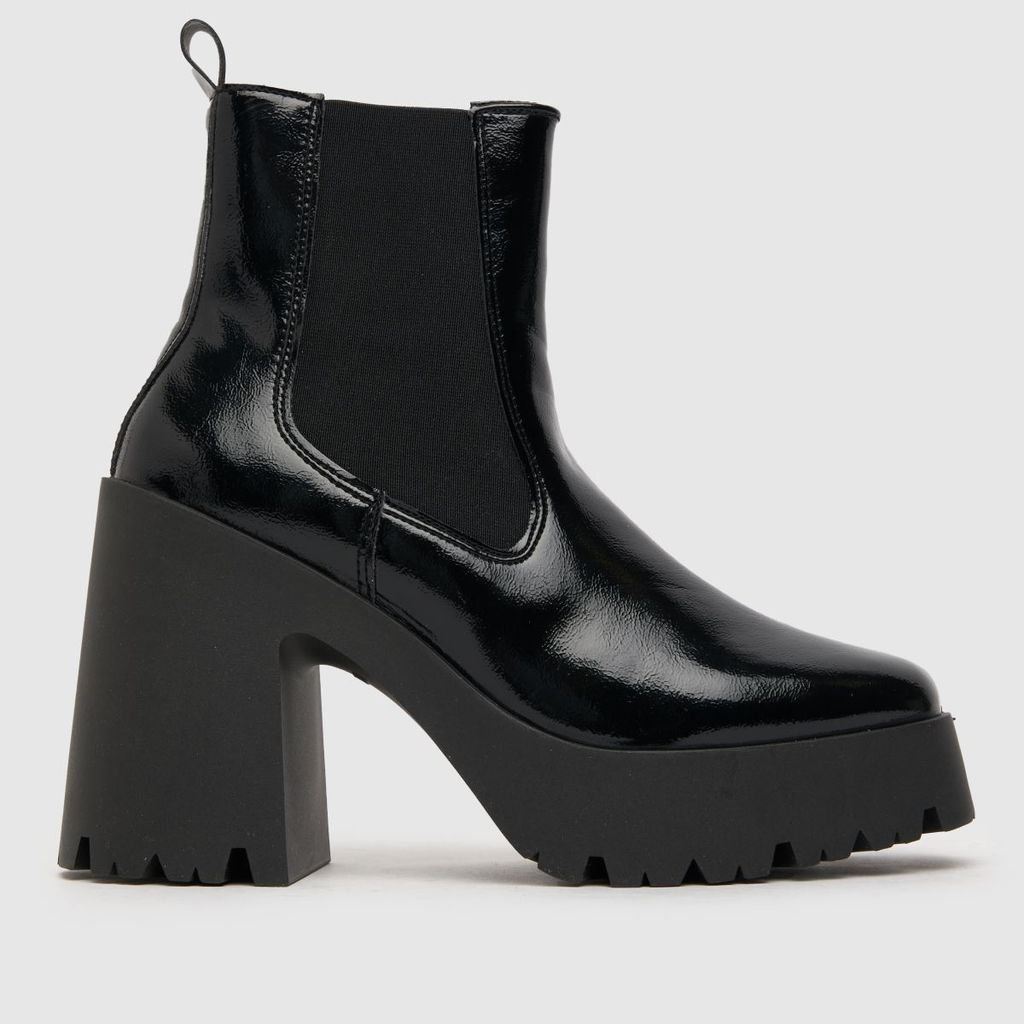 anna patent platform chelsea boots in black