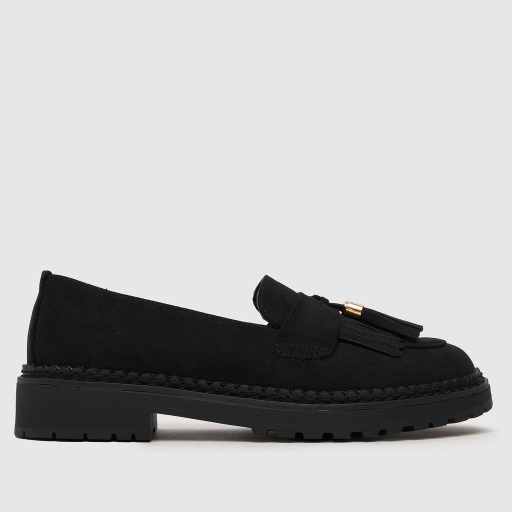 leonie hardware loafer flat shoes in black