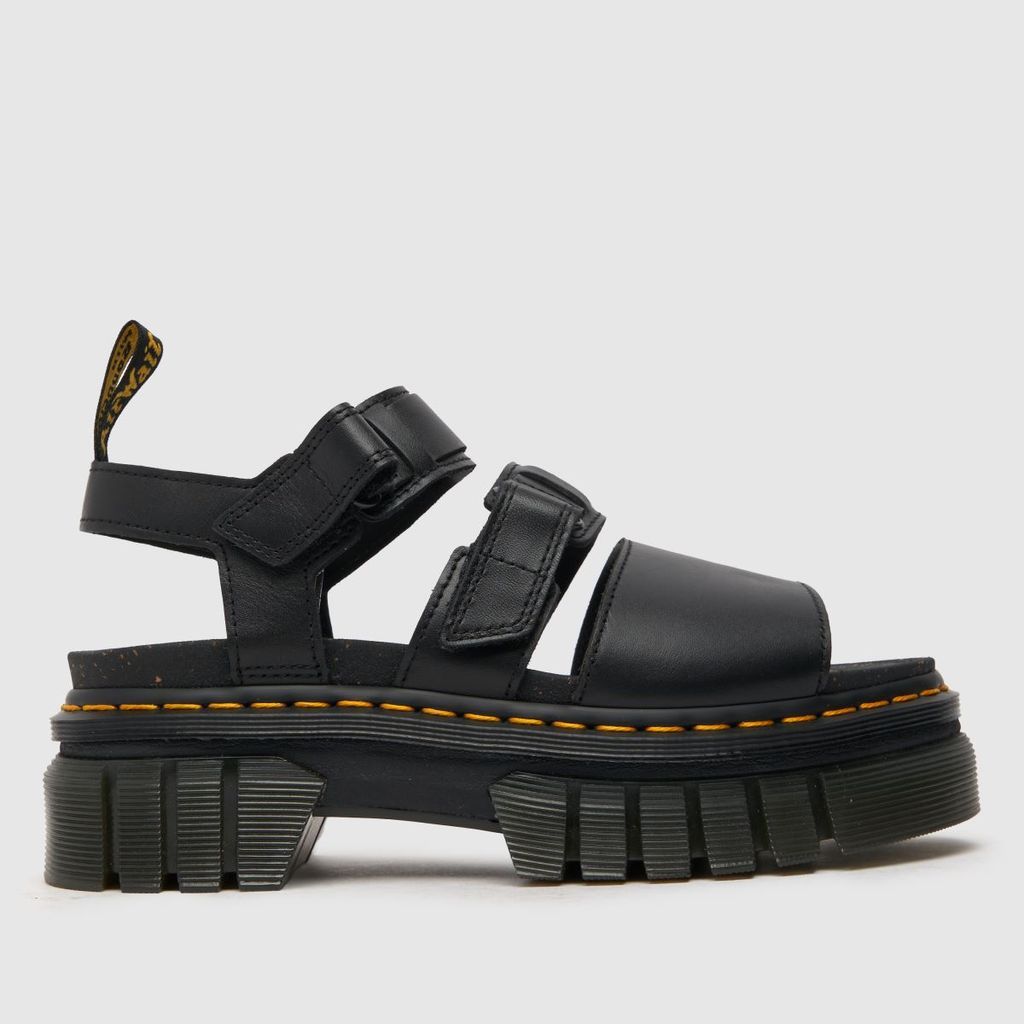 ricki 3 strap sandals in black