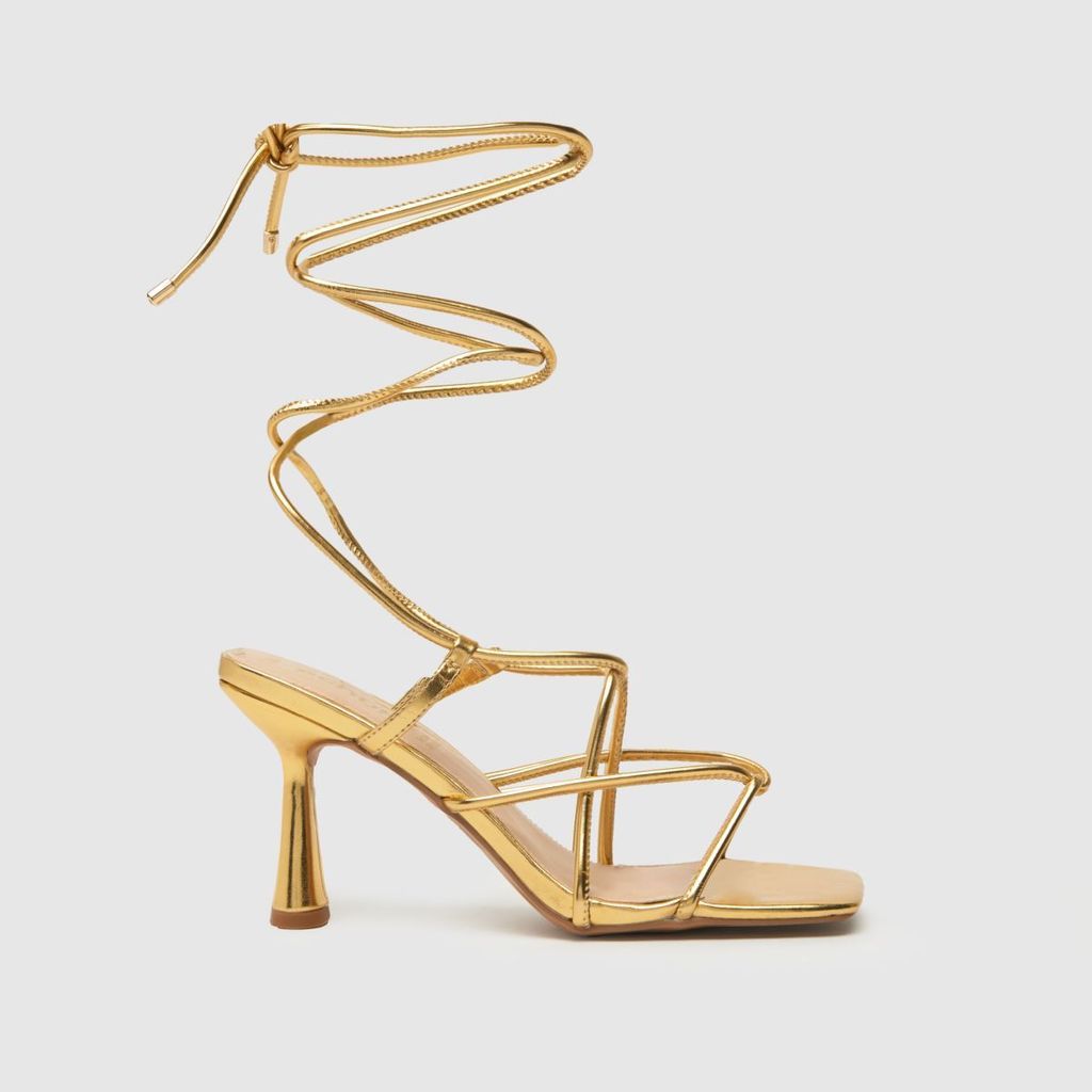 sigrid strappy square toe high heels in gold