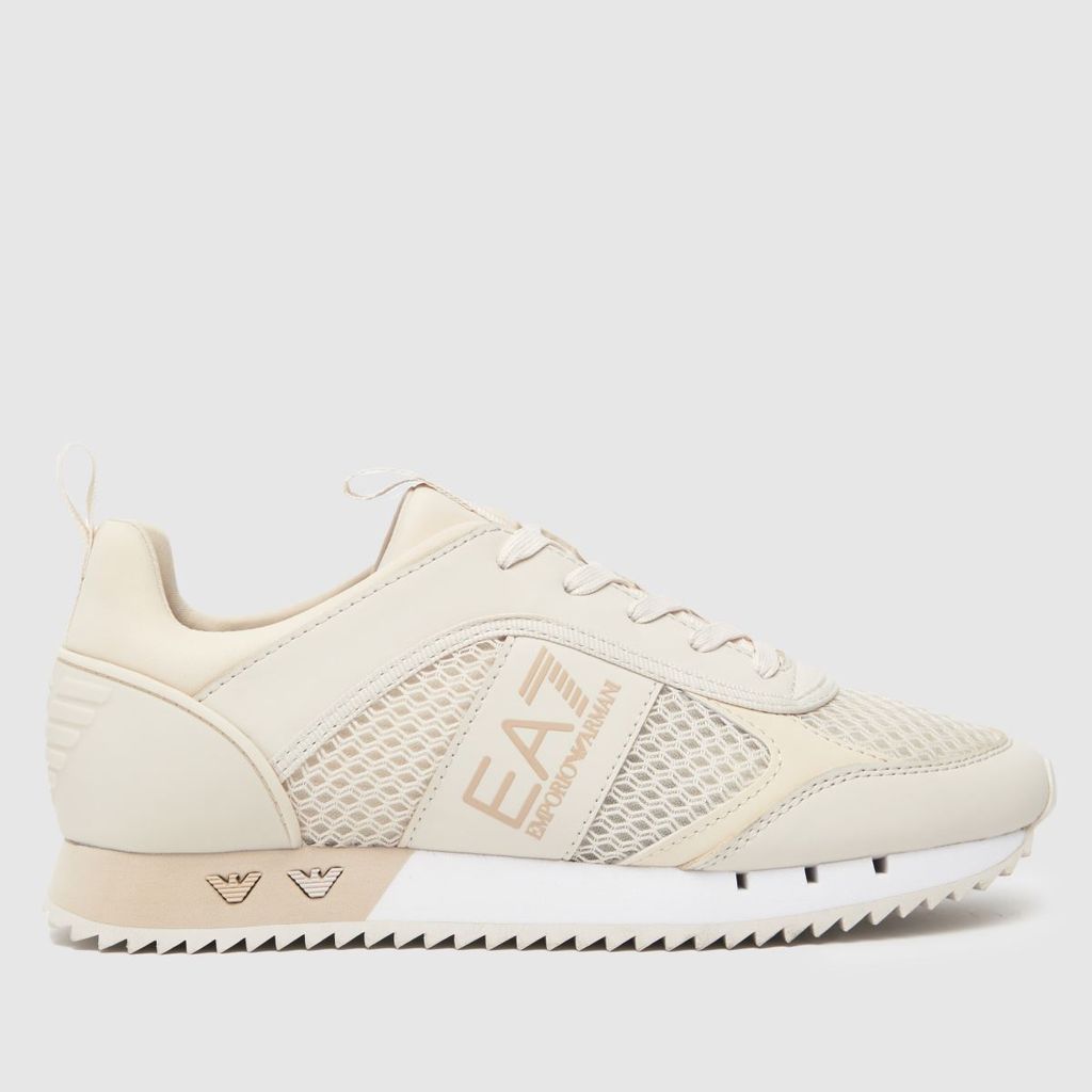ea7 mesh runner trainers in white & pink