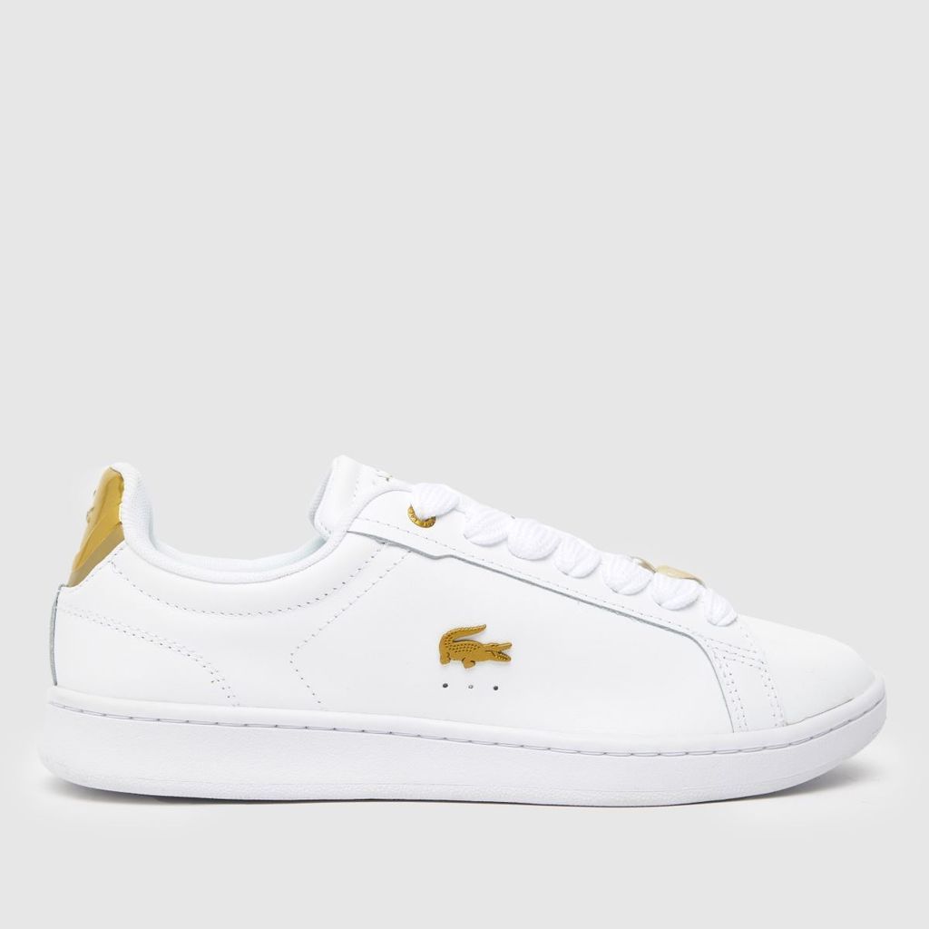 carnaby pro leather trainers in white & gold