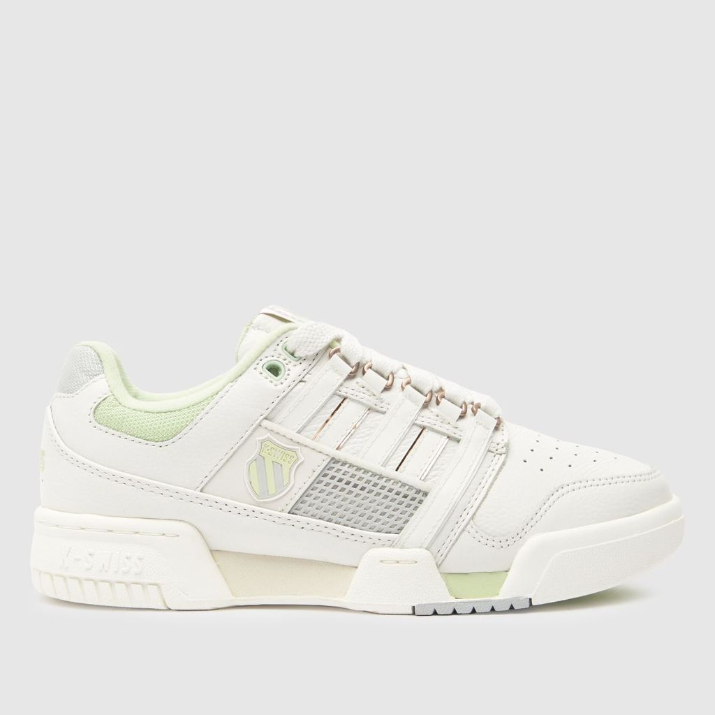 gstaad gold trainers in white & green