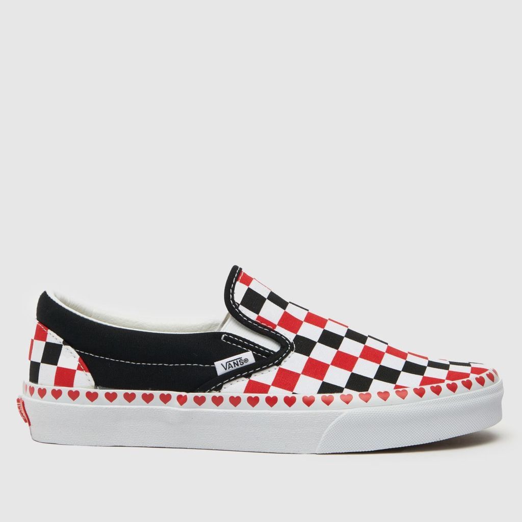 classic slip on trainers in black & red