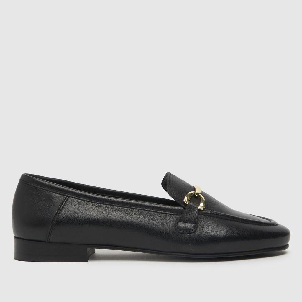 liliane leather snaffle loafer flat shoes in black