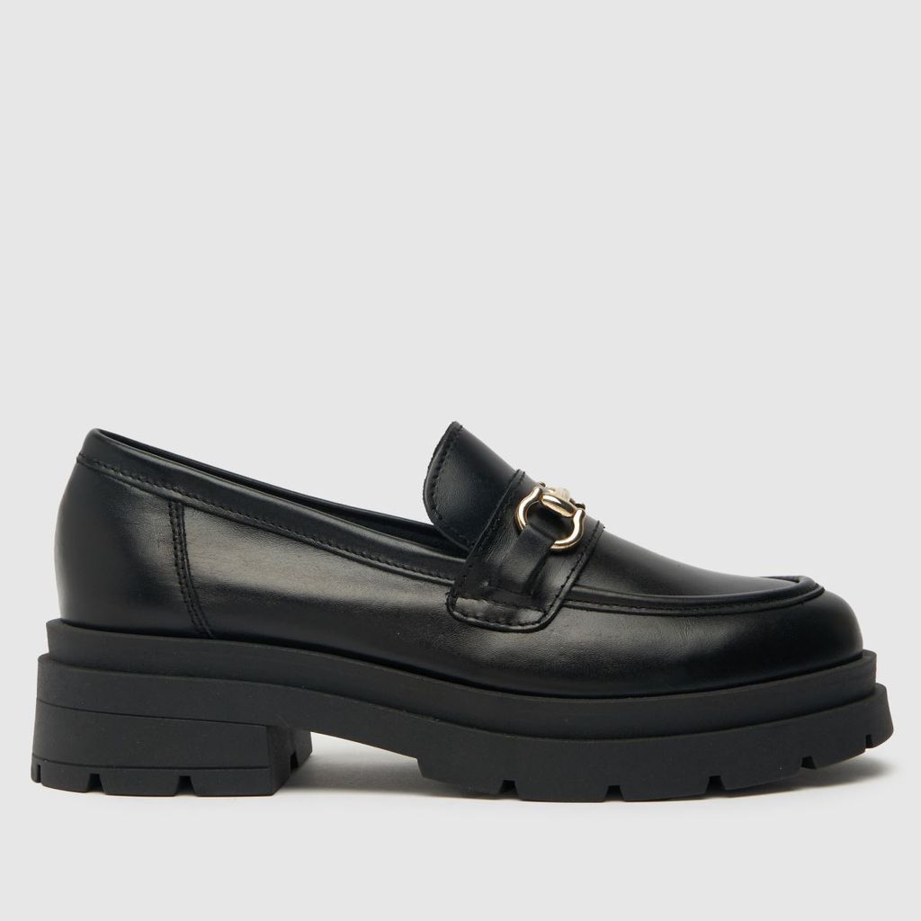 lucie chunky snaffle loafer flat shoes in black