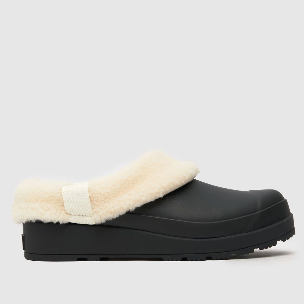 BOOTS play sherpa clog flat shoes in black
