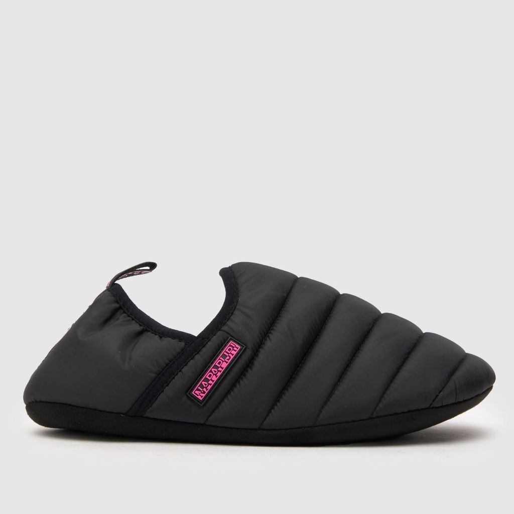 plume slippers in black