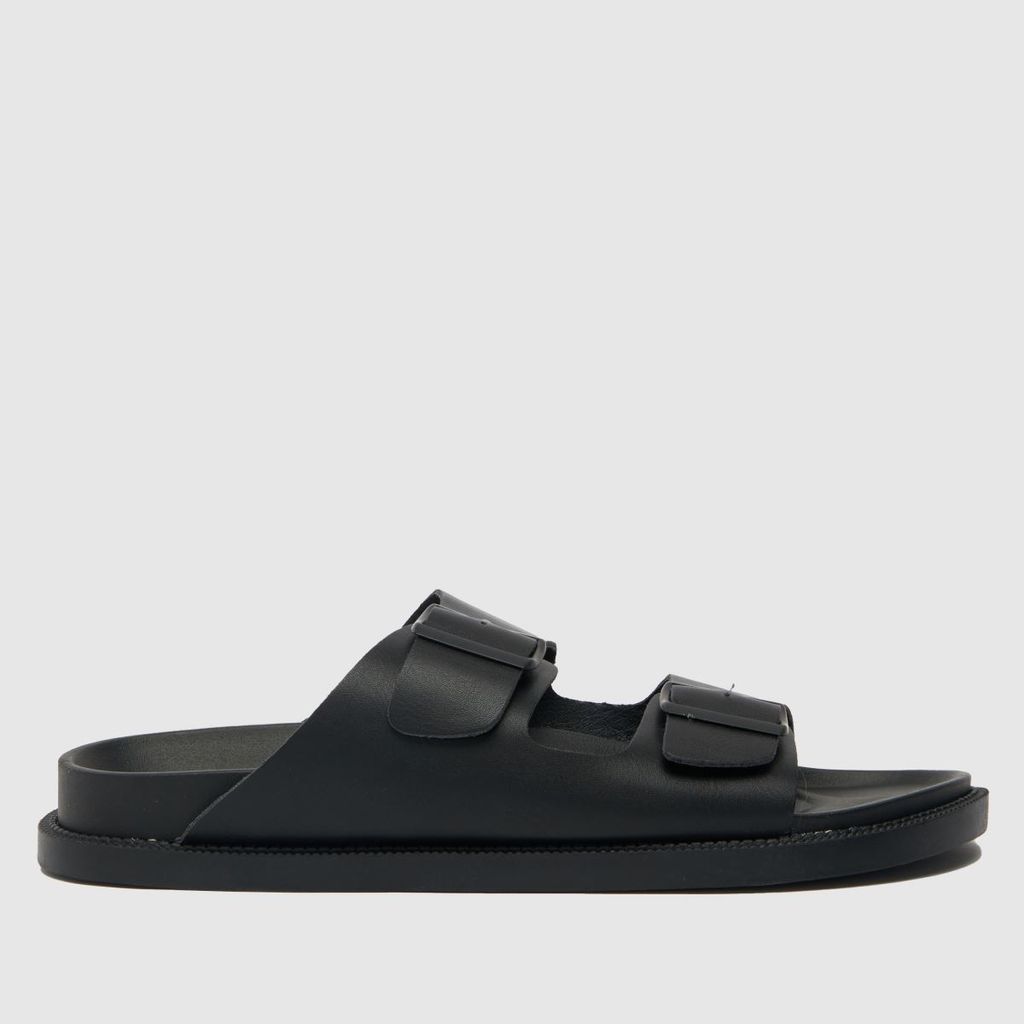 tulsa buckle footbed sandals in black