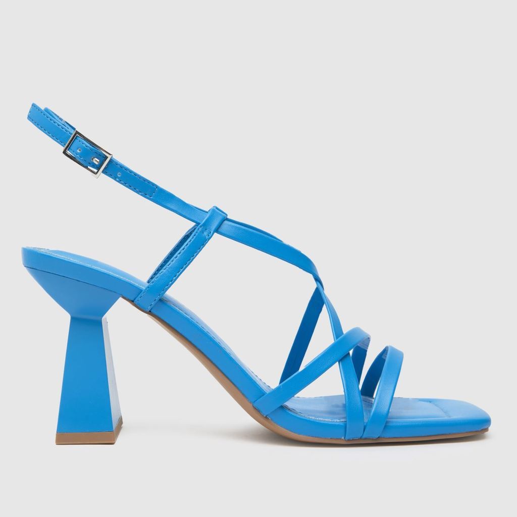 scarlett flared block high heels in blue