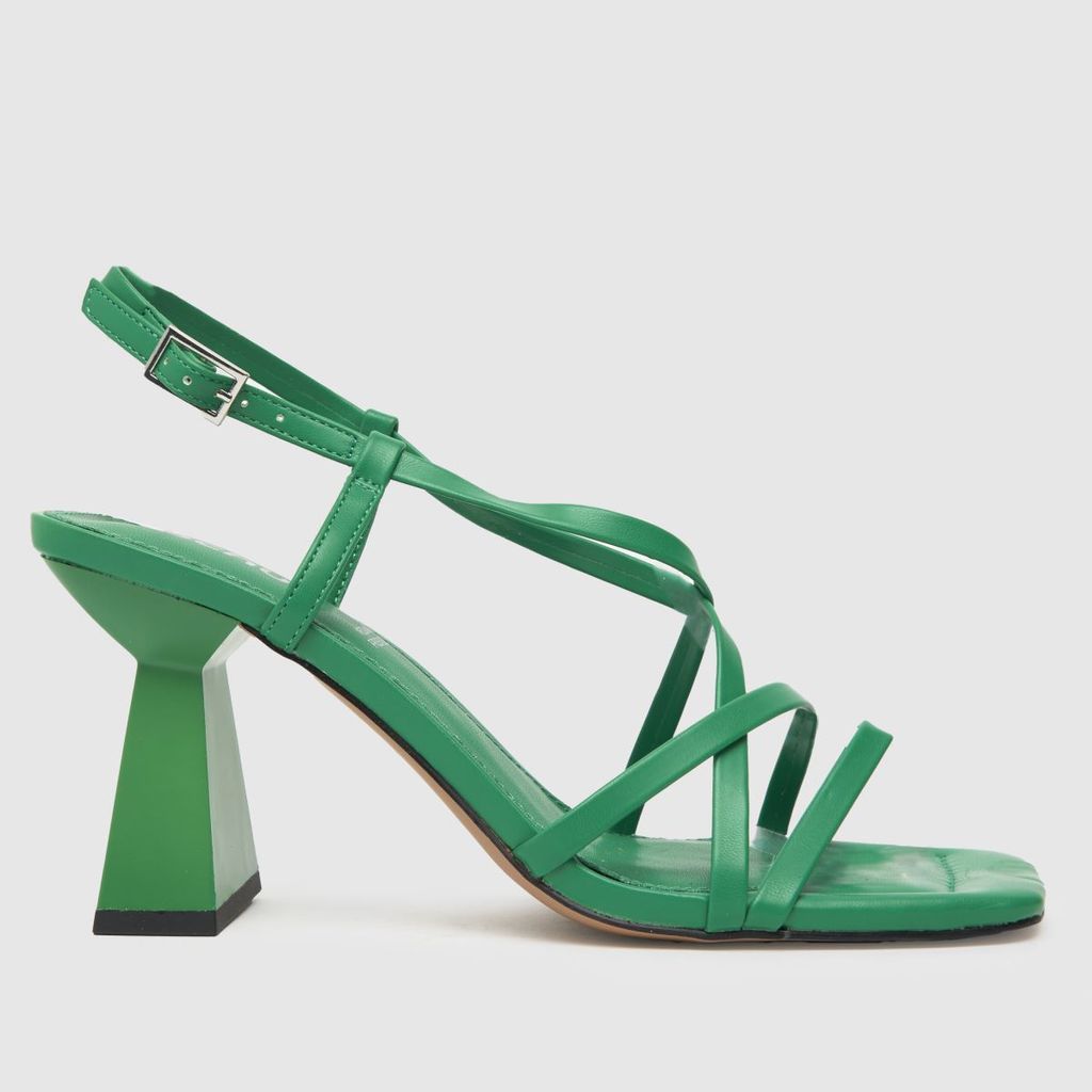 scarlett flared block high heels in green