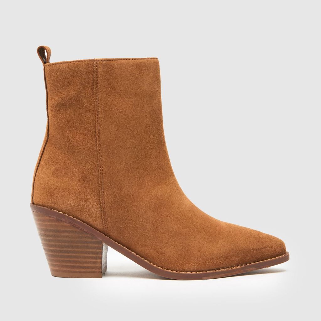 callie suede western boots in tan