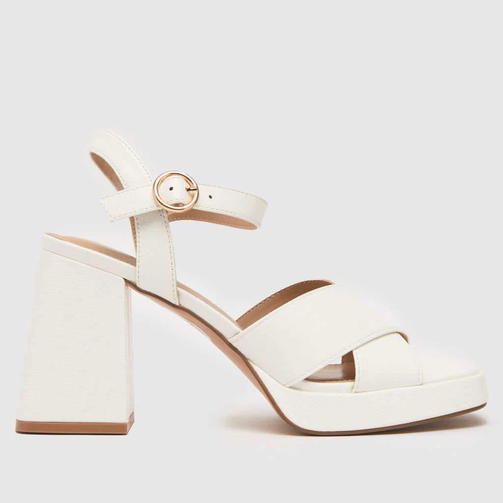sarah cross strap platform high heels in white