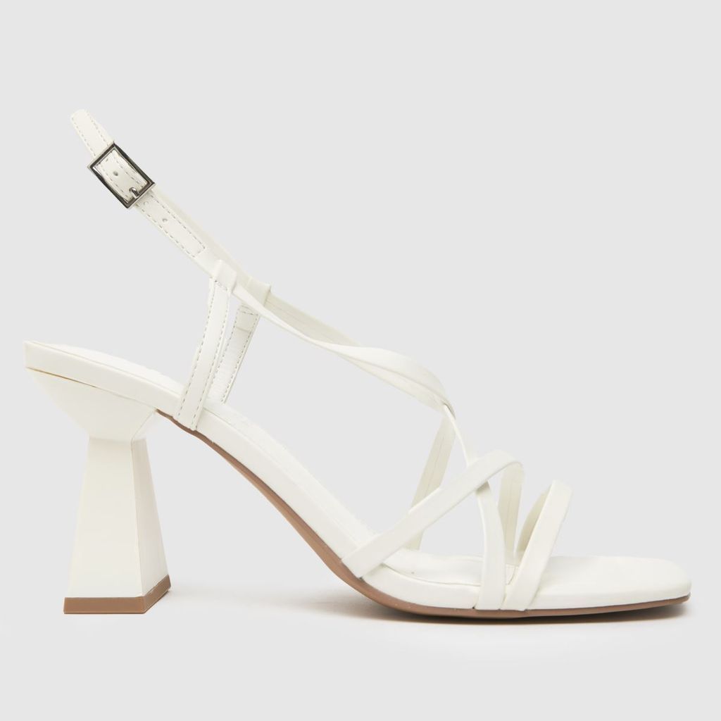 scarlett flared block high heels in white