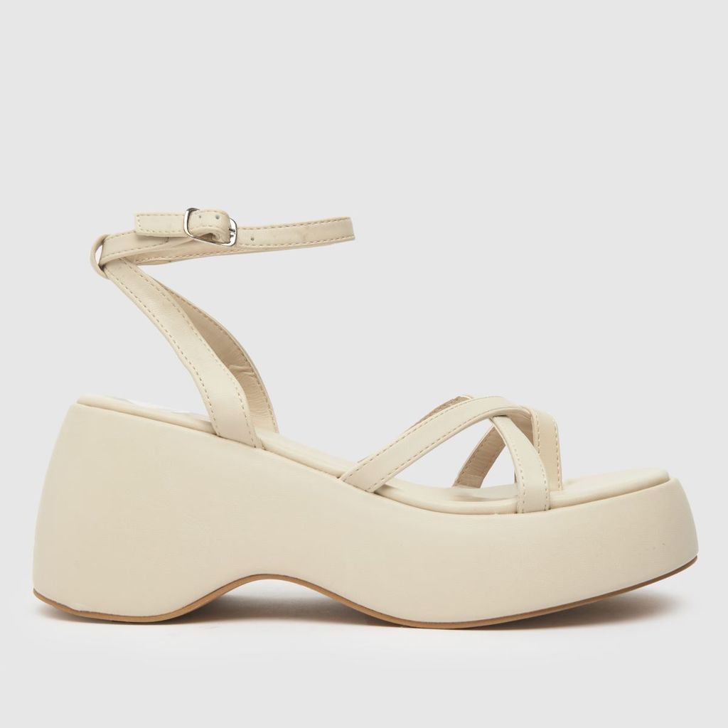 stormi toe loop flatform high heels in white