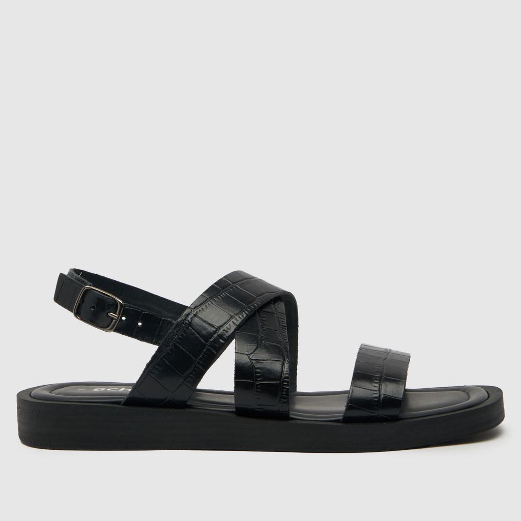 theodora cross strap sandals in black