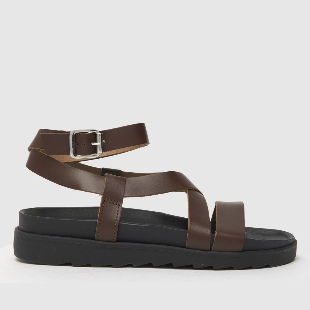 taylor cross strap footbed sandals in brown