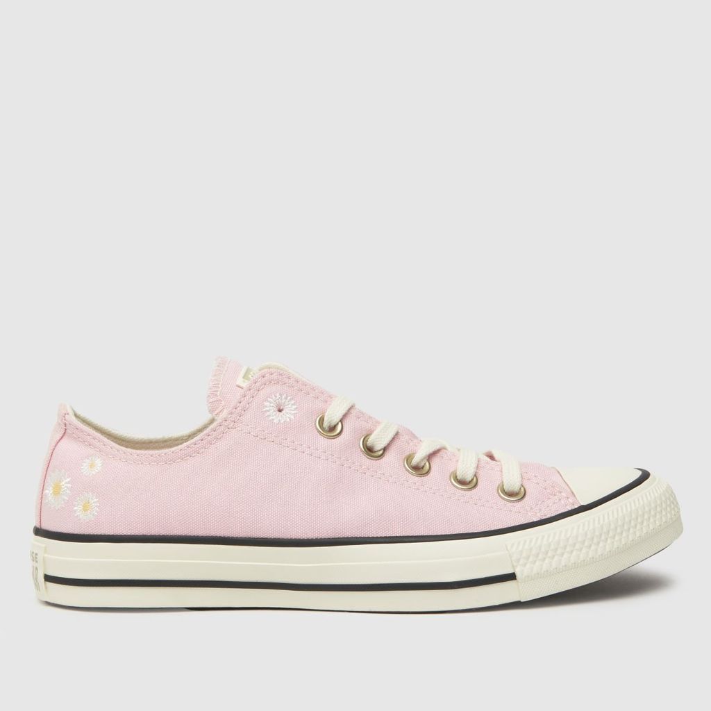 all star ox festival florals trainers in white & pink