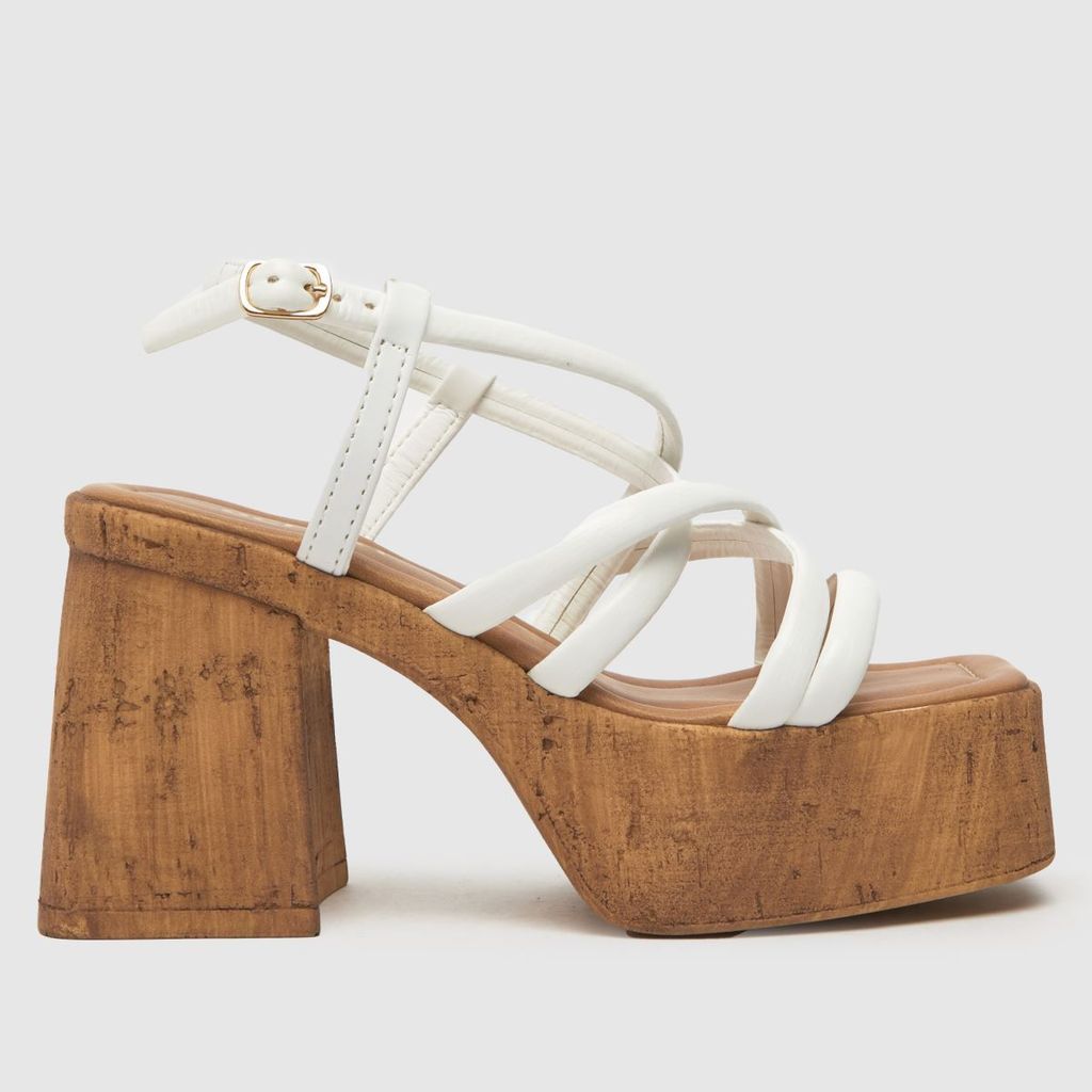 vivian strappy cork platform sandals in white