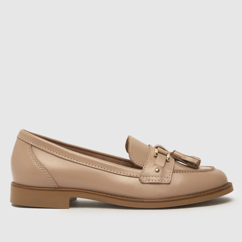 liv leather tassel loafer flat shoes in pale pink