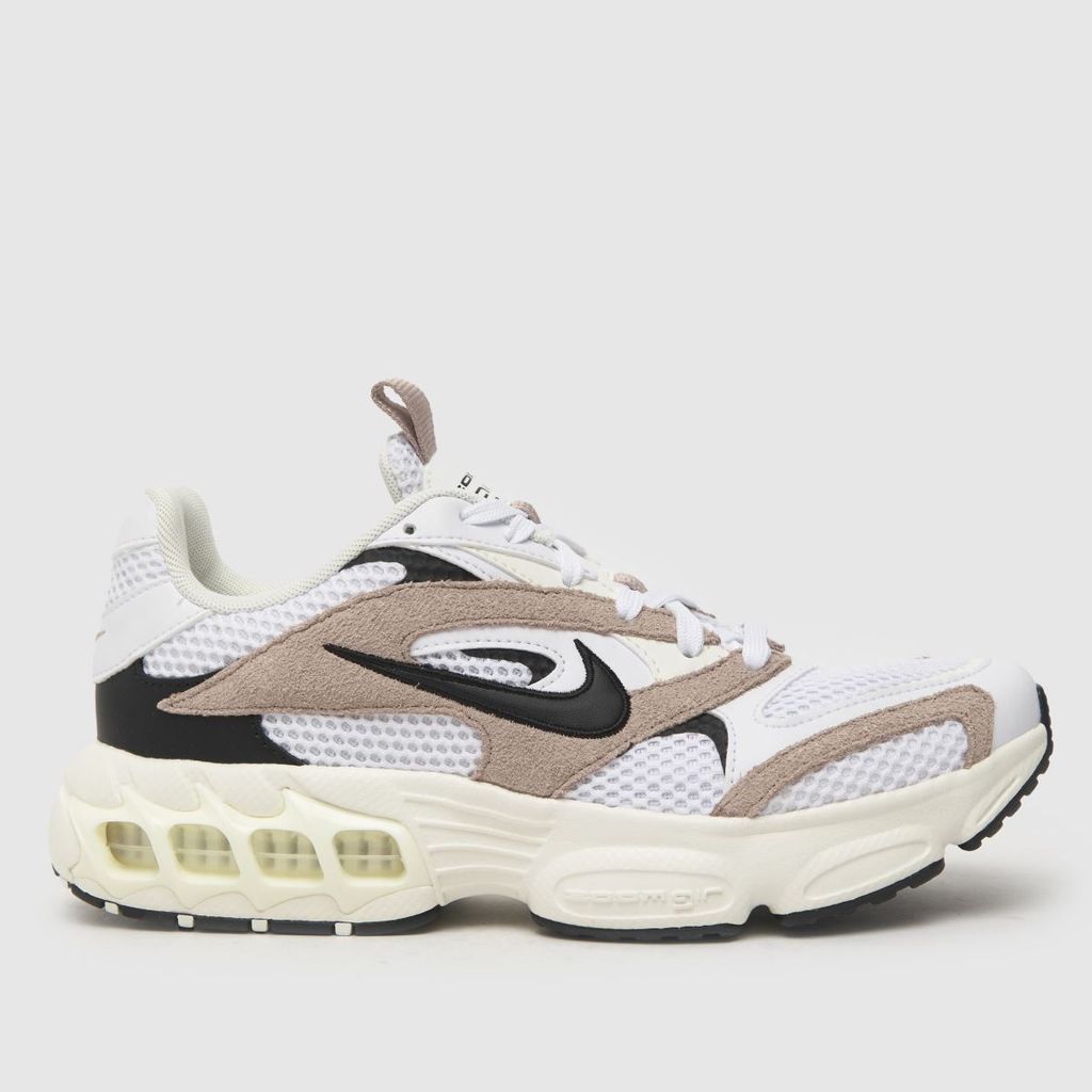 zoom air fire trainers in white & brown