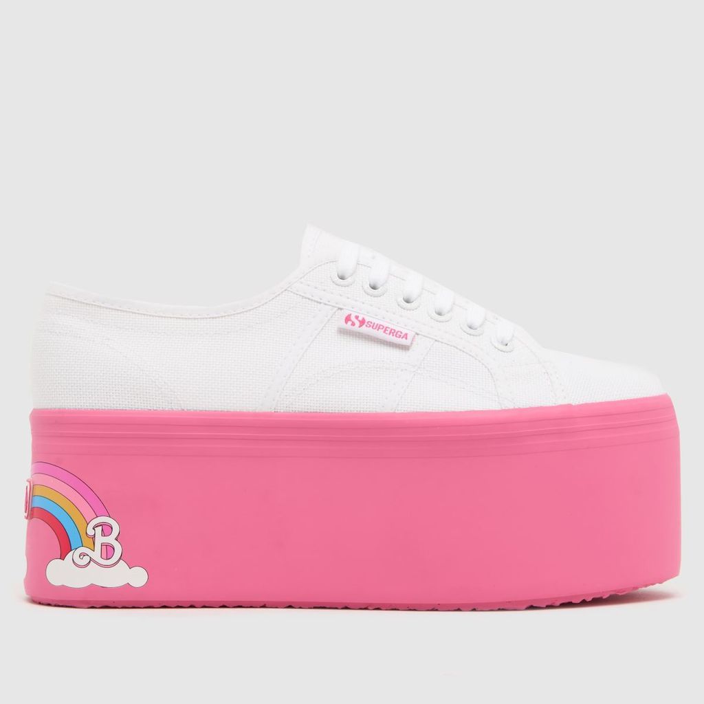 2802 barbie rainbow trainers in white & pink
