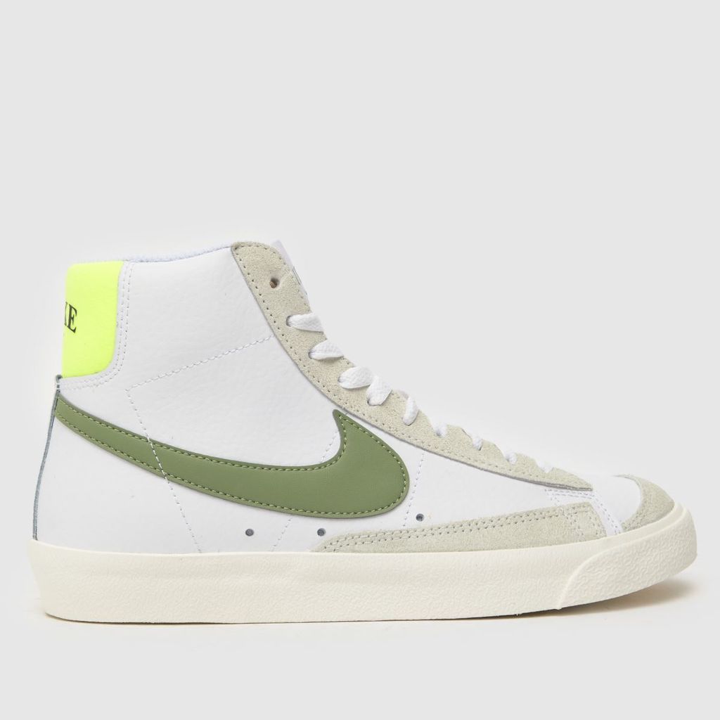 blazer mid 77 trainers in white & green