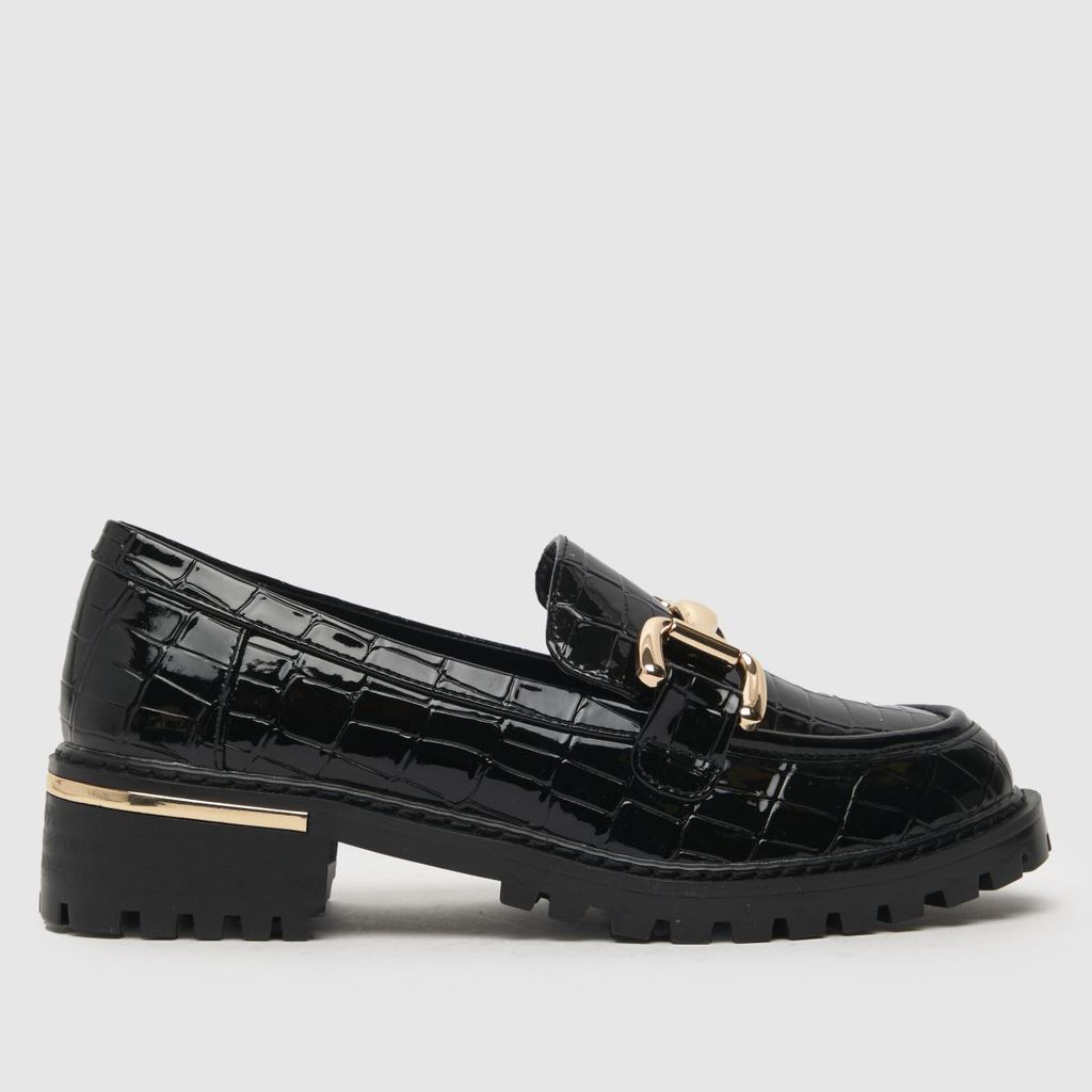 lavender patent croc loafer flat shoes in black