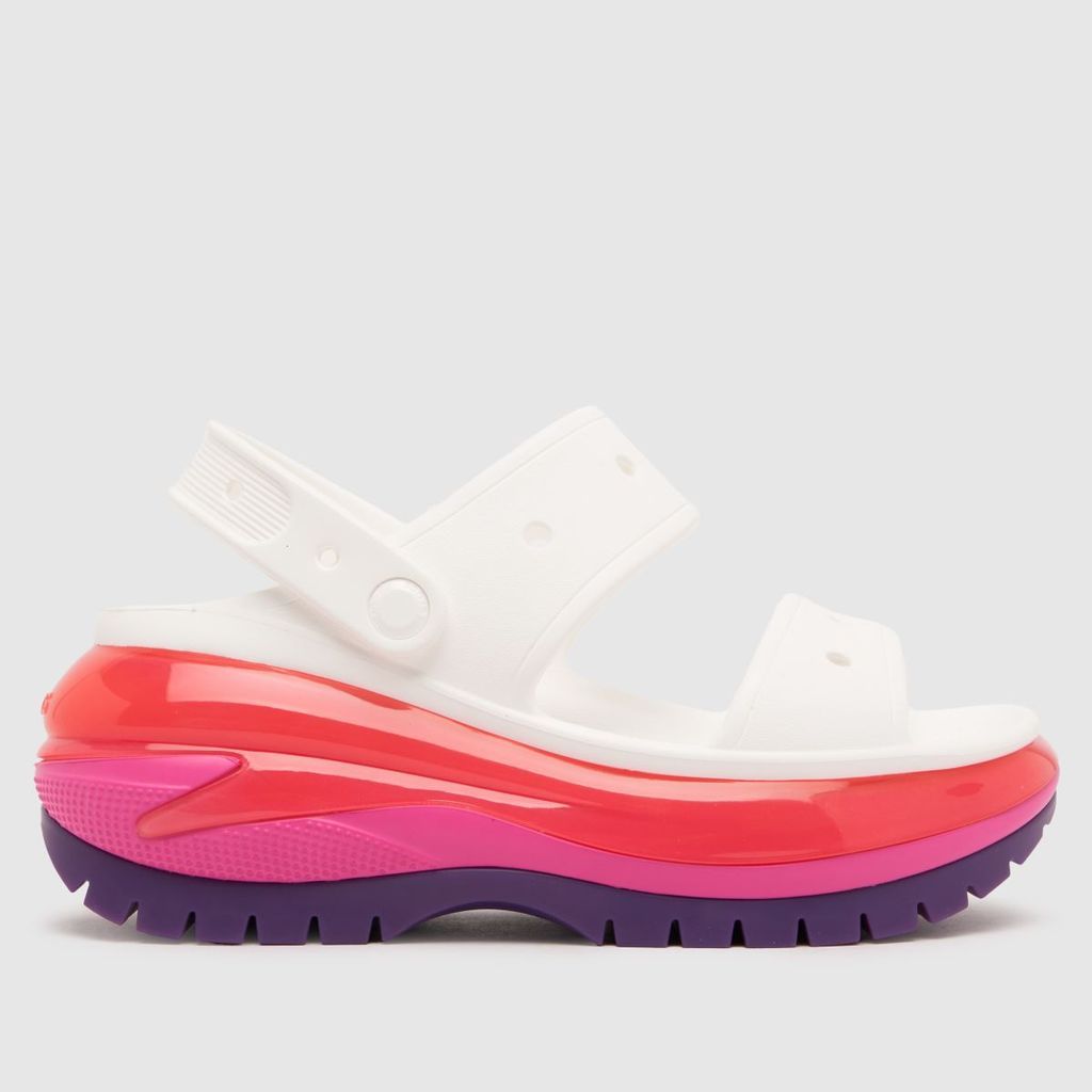 mega crush sandals in white & pink