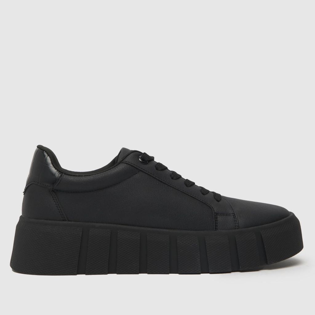 mollie chunky flatform trainers in black