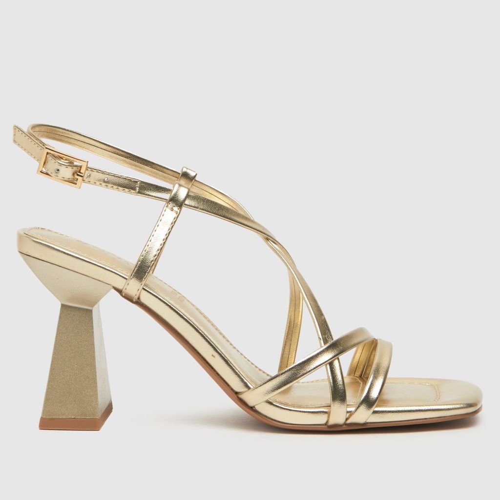 scarlett flared block high heels in gold