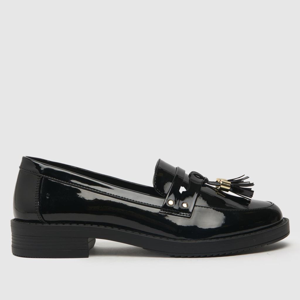 lisbon tassel loafer flat shoes in black