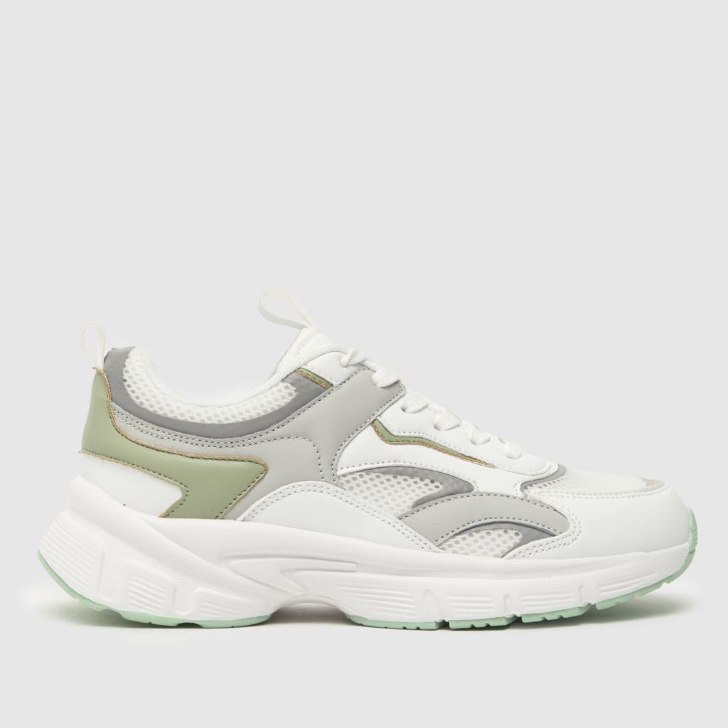 mackenzie chunky trainers in white & green