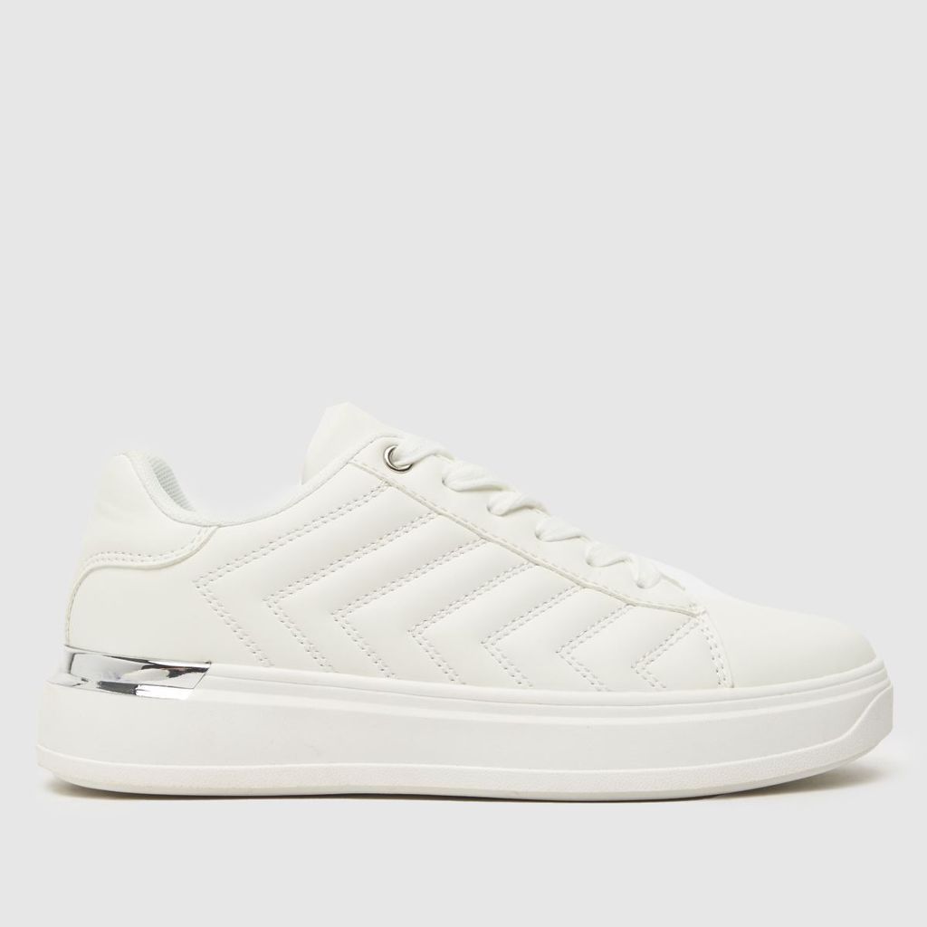 michelle stitched lace up trainers in white