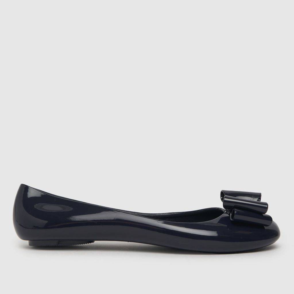 bow ballet flat shoes in navy